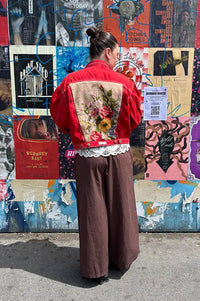 Frankie. Red Floral Bouquet M Jacket