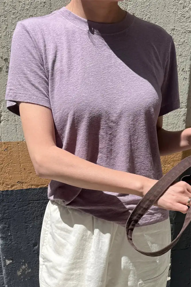 Le Bon Shoppe Bo Linen Blend Lavender Tee