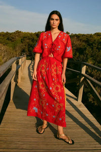 Sophie + Lucie Poppy Red Embroidered Top - The Mercantile London