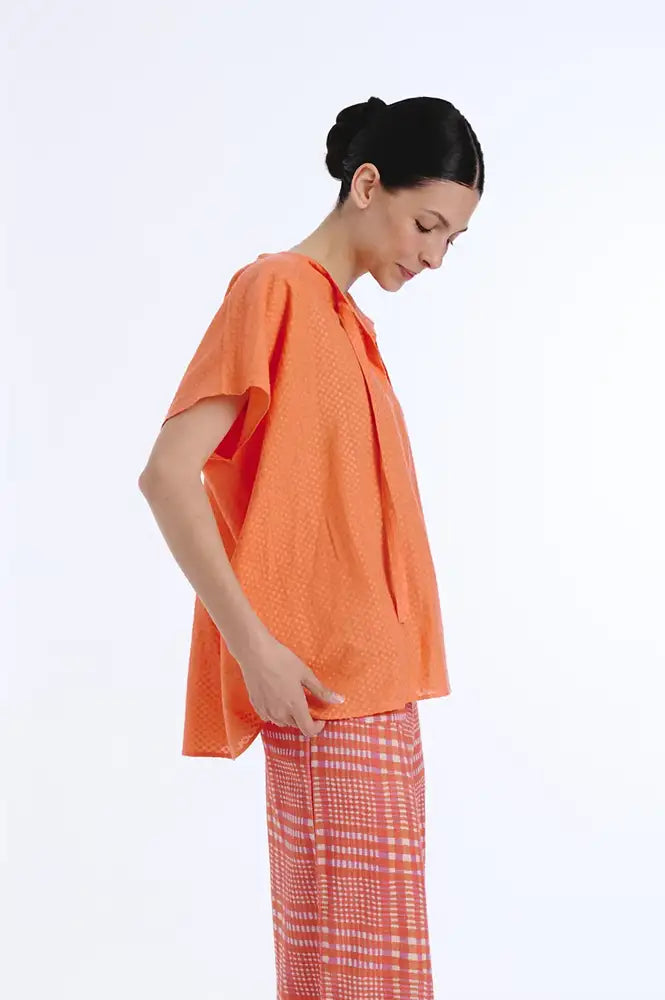 Tanavana Ivy Plains Orange Blouse - The Mercantile London