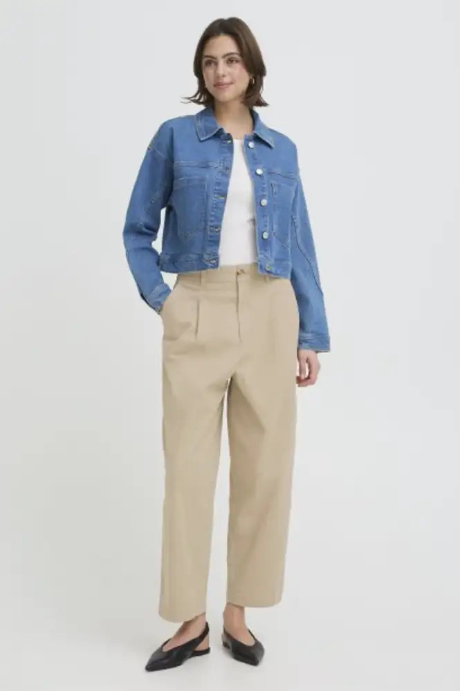 Fransa Abilene Sand Trousers - The Mercantile London