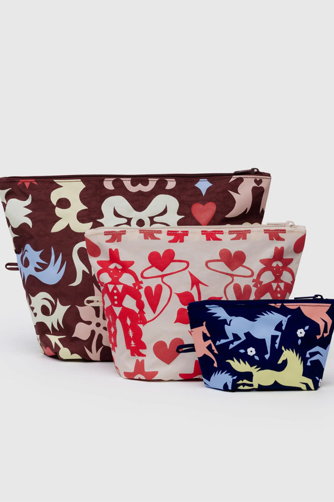 Baggu Western Cut Out Go Pouch Set