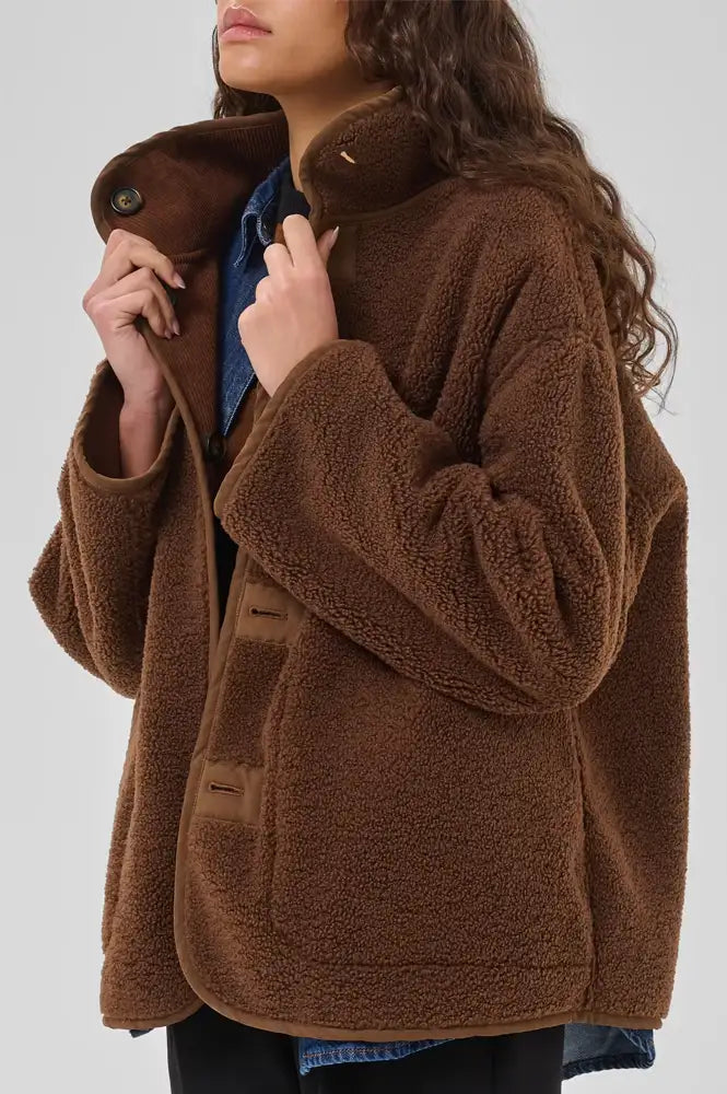 My Essential Wardrobe Funa Demitasse Brown Reversible Coat