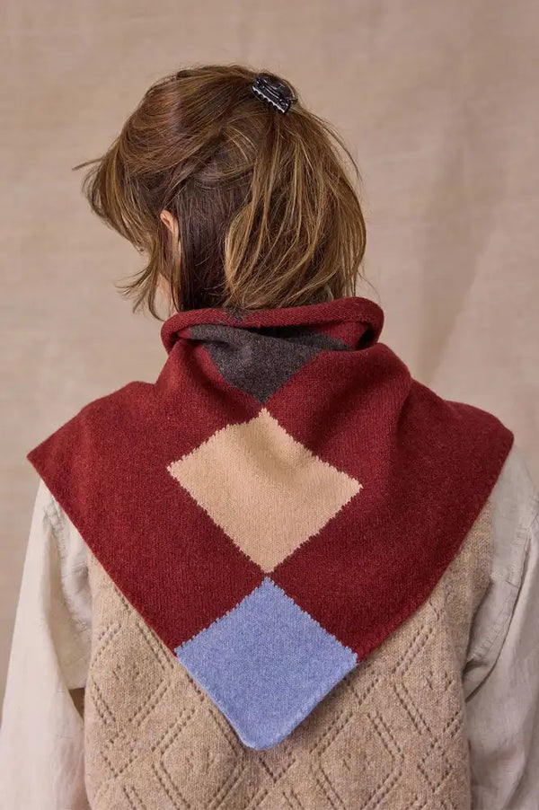 Rove Harlequin Berry Knitted Neckerchief