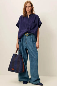 Sessùn Camille Blue Emilienne Blouse - The Mercantile London
