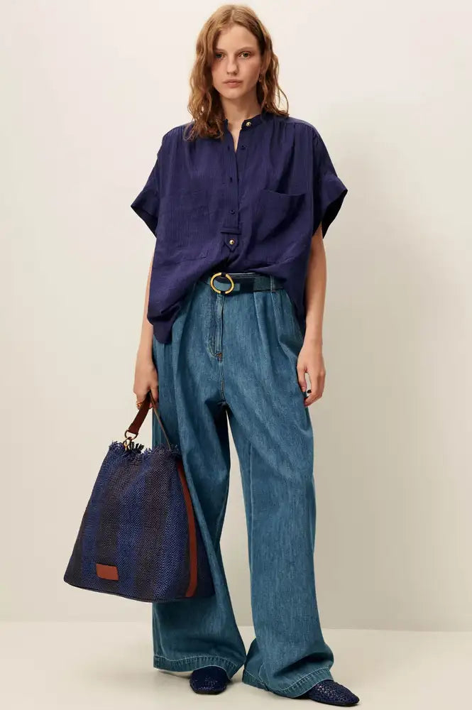 Sessùn Camille Blue Emilienne Blouse - The Mercantile London