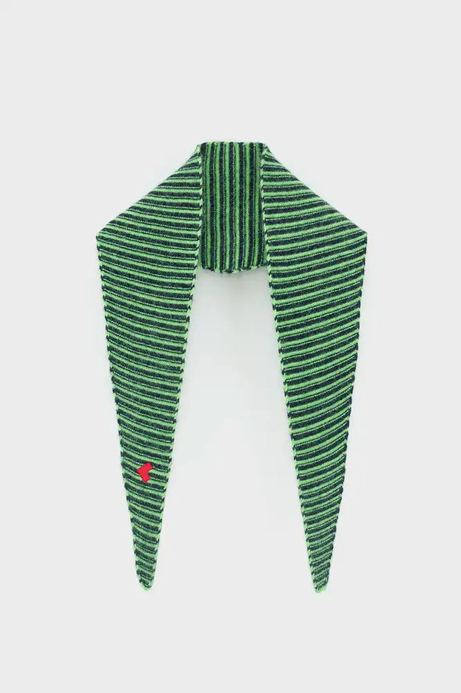 Bellerose Dusol Navy & Green Striped Triangle Scarf
