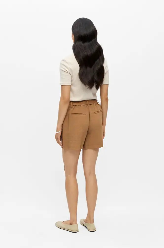Object Lisa Rini Toasted Coconut Textured Shorts