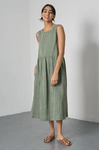 Bibico Elaine Green Striped Dress - The Mercantile London
