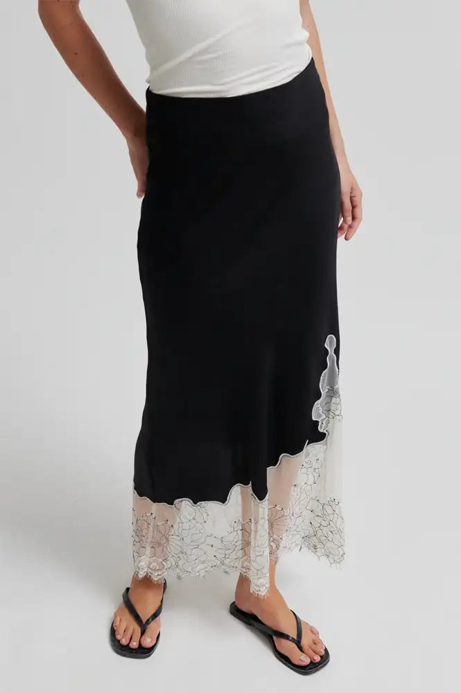 Second Female Wila Black Lace Skirt - The Mercantile London