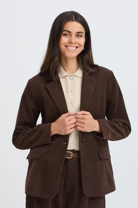 Fransa Calana Hot Fudge Corduroy Blazer
