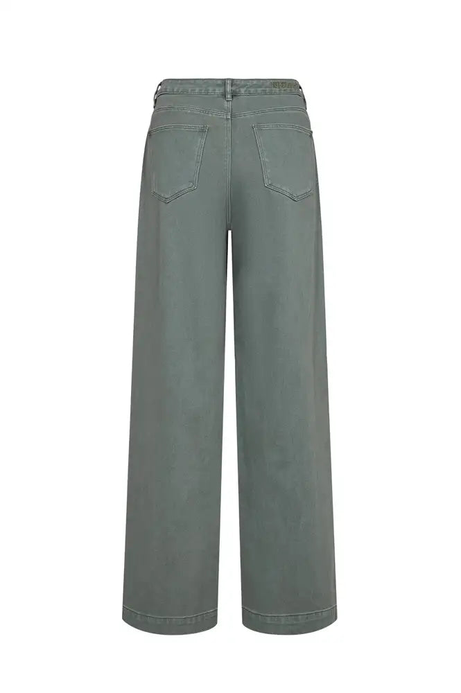 Numph Hamilton Washed Sea Green HR Wide Jeans