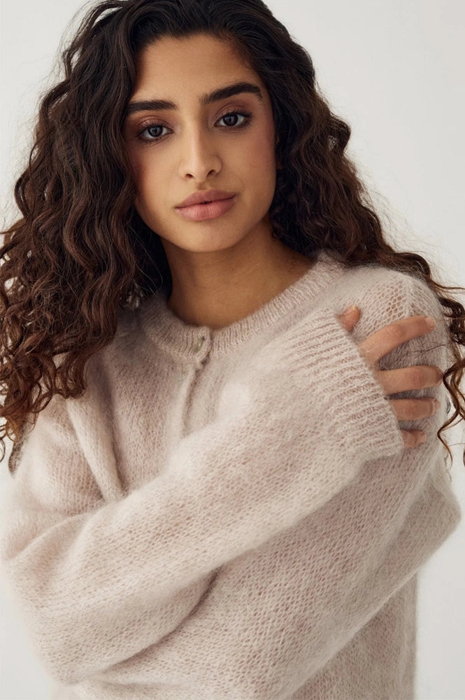Noella Kae Oyster Mohair Cardigan - The Mercantile London