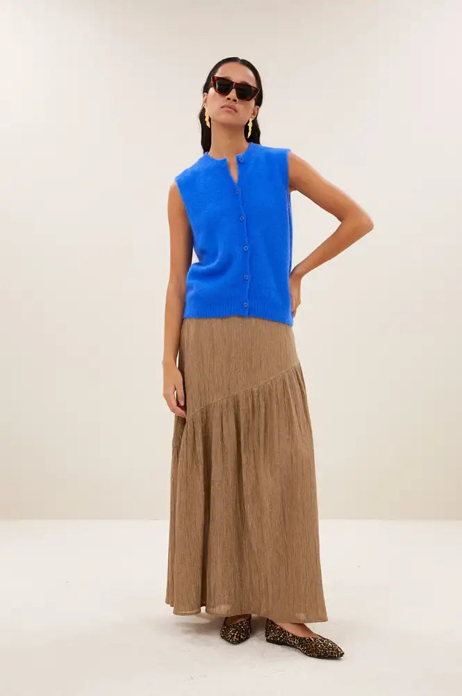 By-Bar Meya Spencer Electric Blue Knitted Vest