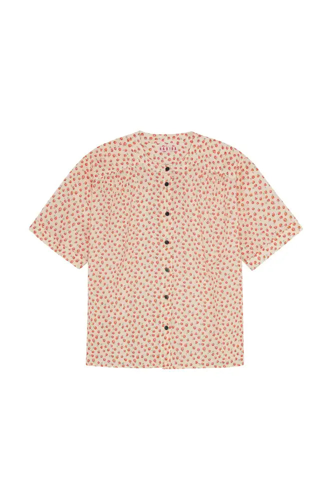Habiba New Dawn Berry Floral Short Sleeve Blouse