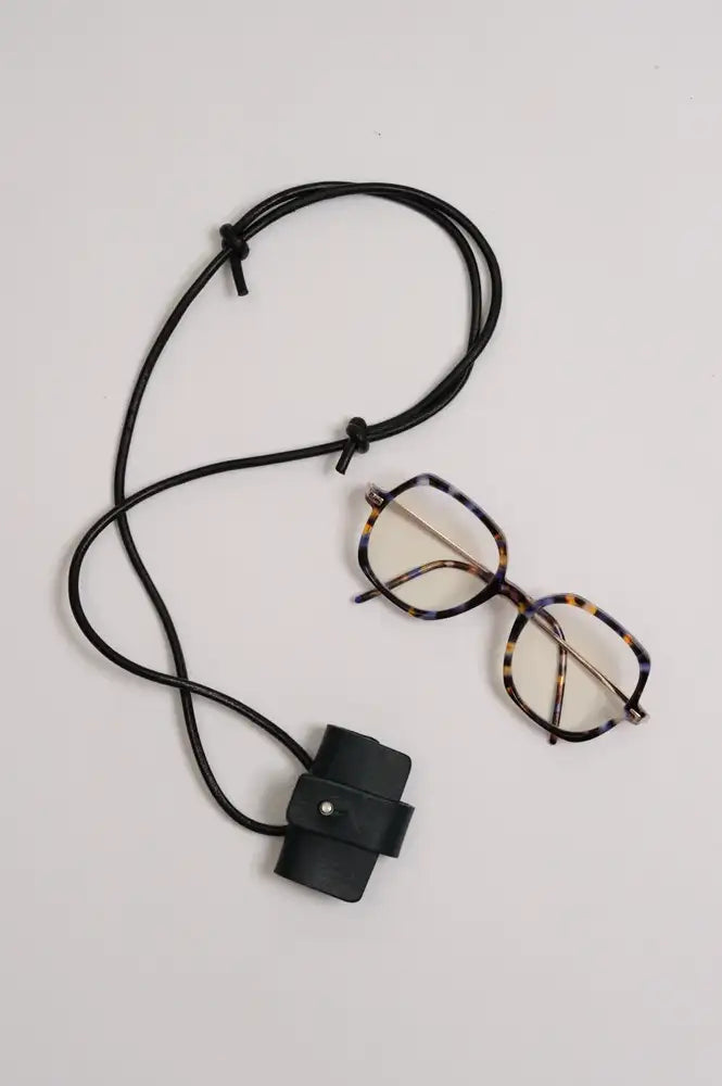 Kate Sheridan Black Leather Glasses Lanyard
