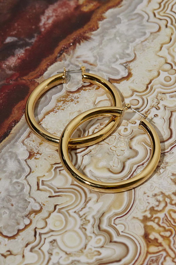 Luv AJ Amalfi Gold Tube Hoops - The Mercantile London