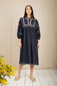 Bonté Rosa Navy Dress - The Mercantile London