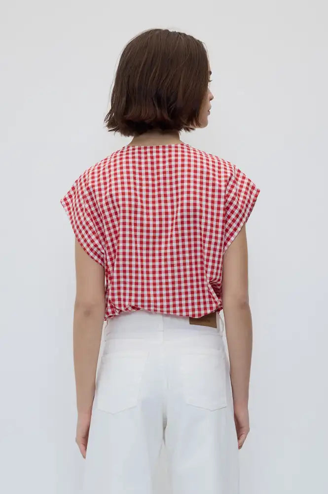 Rita Row Diana Red Gingham Vest Top - The Mercantile London