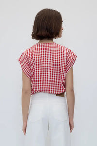 Rita Row Diana Red Gingham Vest Top - The Mercantile London