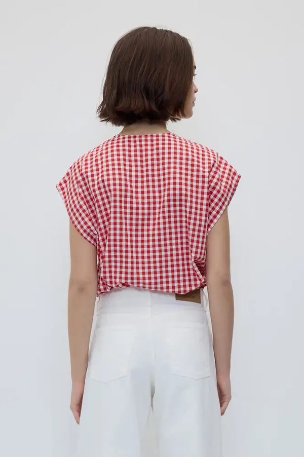 Rita Row Diana Red Gingham Vest Top - The Mercantile London