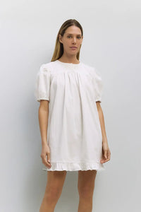 Mod Ref Frankie White Babydoll Ruffle Dress