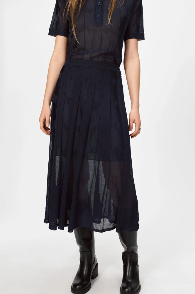 Nué Notes Belgrade Navy Skirt - The Mercantile London