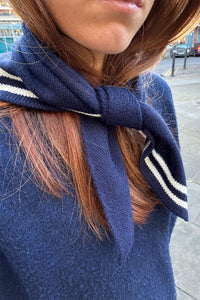 Somerville Navy Cashmere Neckerchief Scarf