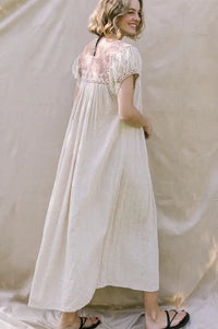 Arifah Studio Chiapas Terracotta Embroidered Dress