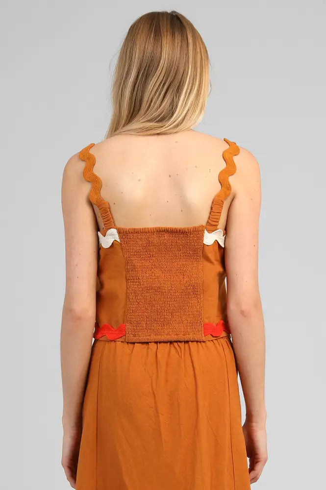 An'ge Soline Gold Ric Rac Top