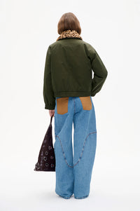 Baum Und Pferdgarten Bronte Green Leopard Bomber Jacket - The Mercantile London