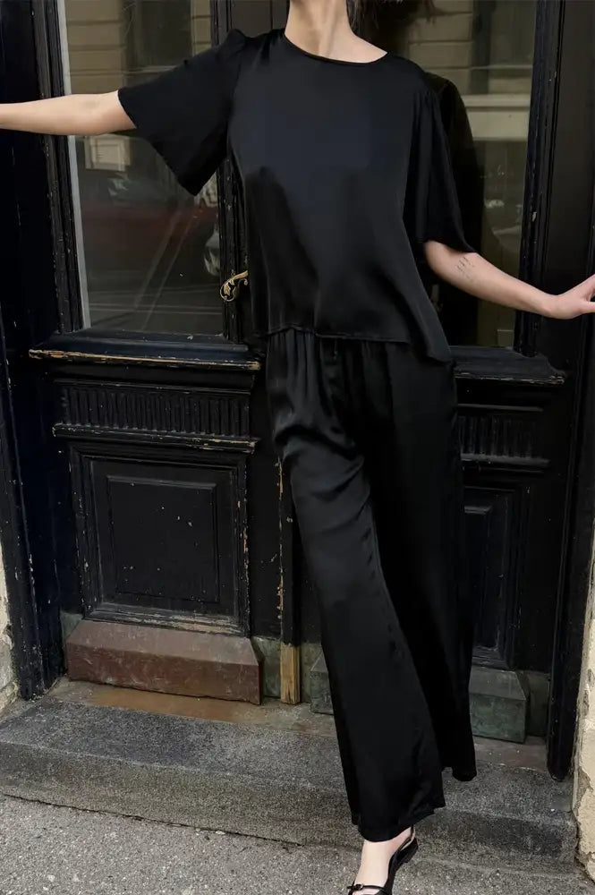 Project AJ117 Rose Black Blouse - The Mercantile London