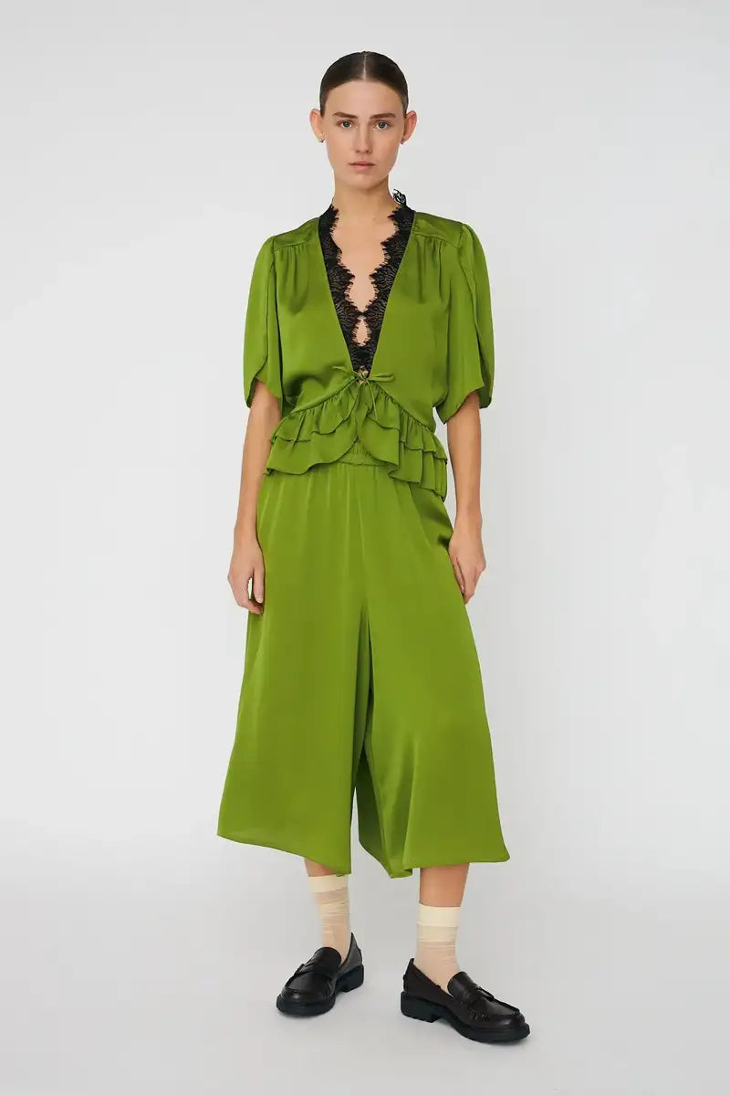 Stella Nova Green Flash Delicate Tieband Blouse - The Mercantile London