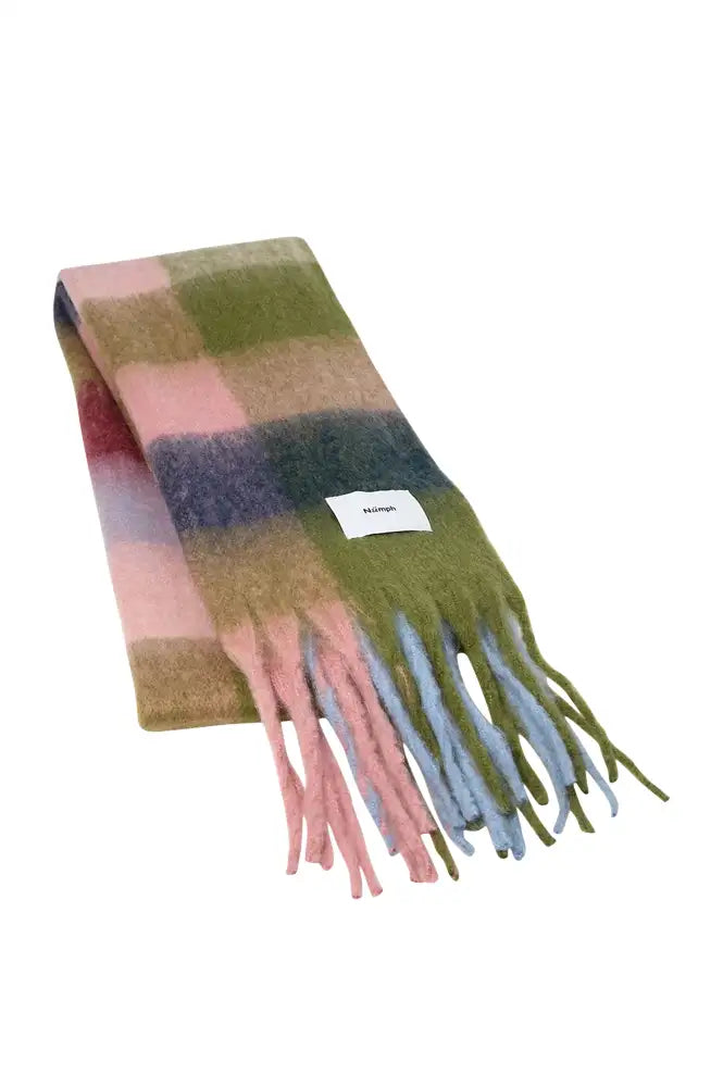 Numph Nicko Calla Green Check Scarf