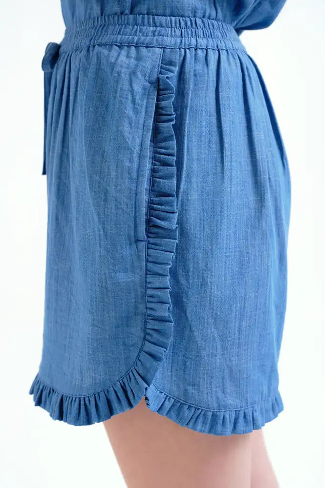 Compania Fantastica Light Blue Chambray Shorts
