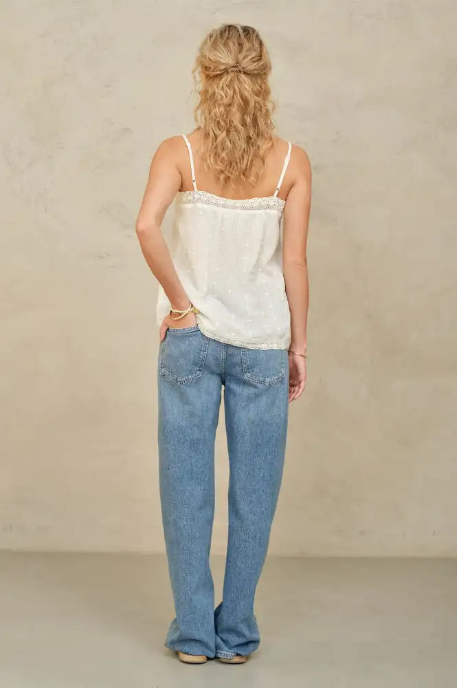 M.A.B.E Alli Ecru Embroidered Camisole