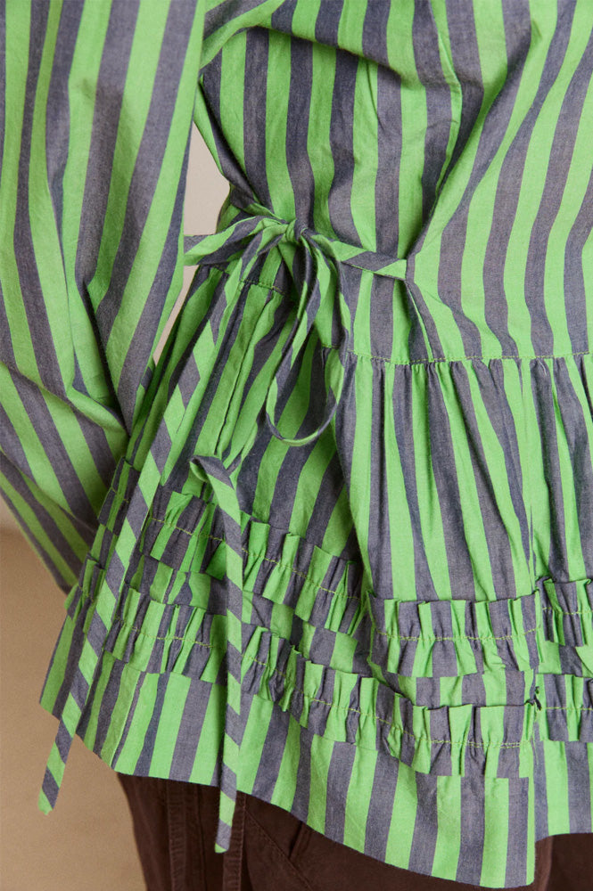 Damson Madder Madison Navy Pop Green Stripe Blouse