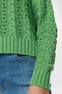 Numph Remi Grass Green Knitted Jumper