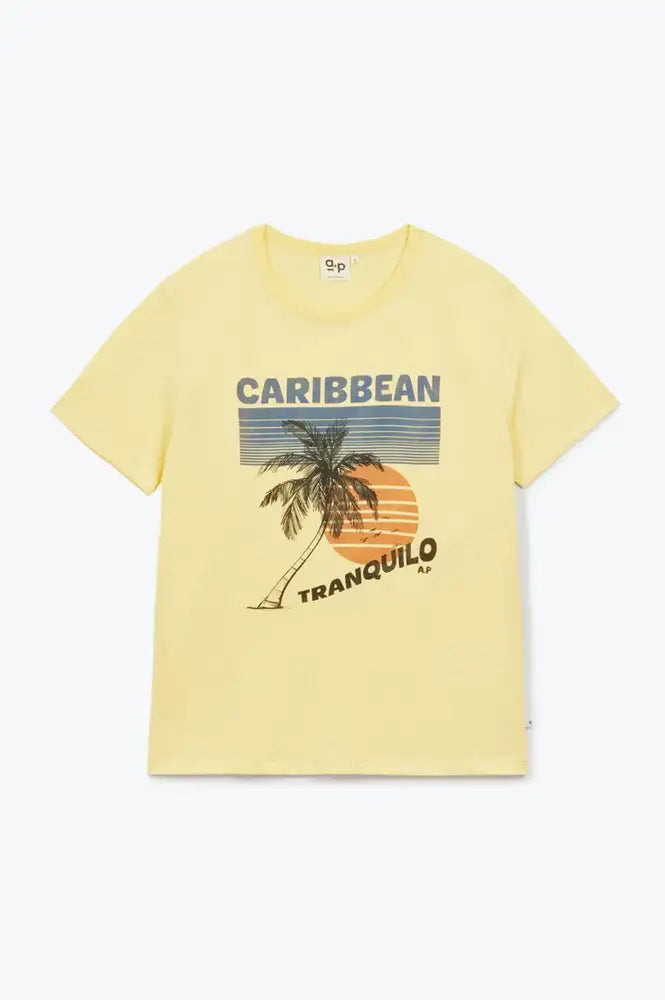 A.P Caribbean Print Yellow T-Shirt - The Mercantile London