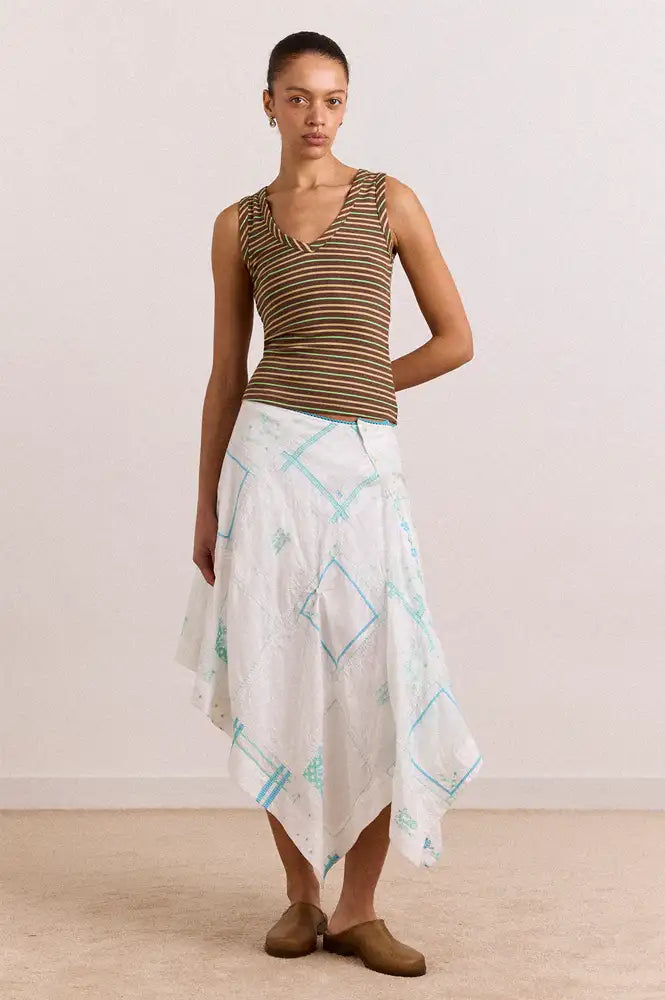 Damson Madder Arlea Brown Stripe V-Neck Tank Top