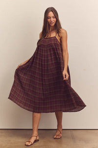 Amente Check Pleated Cami Dress - The Mercantile London