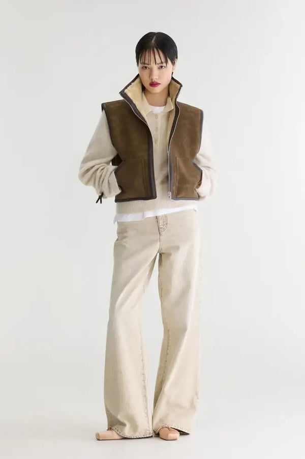 Bellerose Jonson Sheep Brown Reversible Sleeveless Jacket