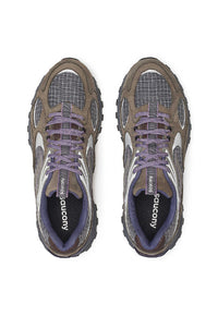 Saucony Grid Aura X Dark Grey/ Mud Trainers - The Mercantile London