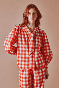 Emile Et Ida Diva Red Check Blouse - The Mercantile London