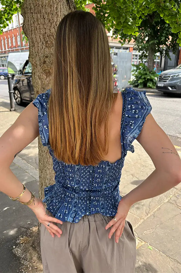 The New Society Blue Bandana Mare Top