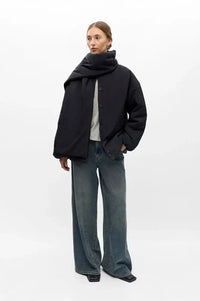 Object Gemmi Black Padded Scarf Jacket