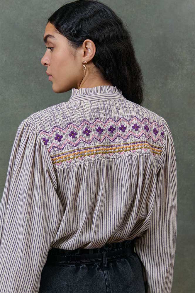 Louise Misha Louise Purple Striped Shirt - The Mercantile London