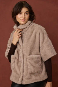 Fransa Doris Driftwood Grey Fur Jacket