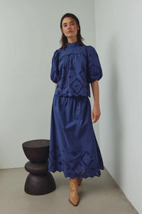 Noella Marilyn Dusty Blue Blouse - The Mercantile London