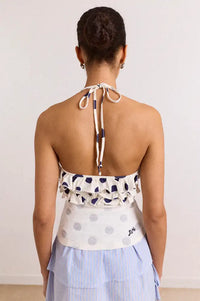 Damson Madder Zazie Polka Dot Jersey Halter Top